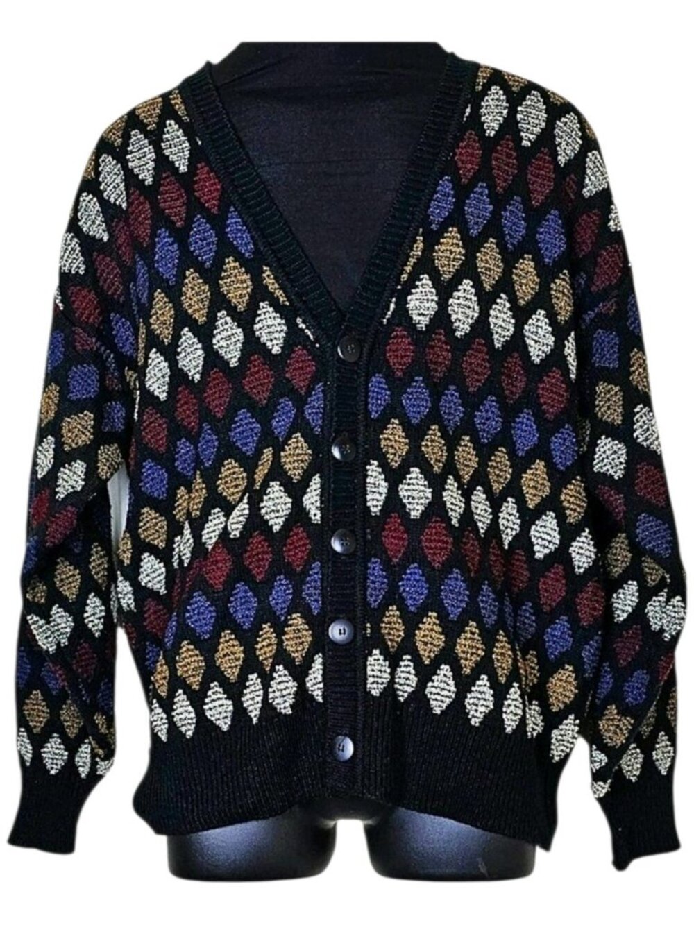 Vintage J T‎ Becket Cardigan Sweater Size M Grandpa Cosby Coogi